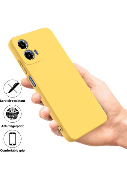 Motorola Moto G45 5G/G34 5g Kılıf Sıvı Silikon Arka Kapak Fiber Astarlı-Sarı (Yurt Dışından) fiyatları