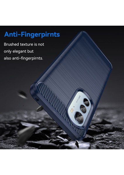 Motorola Edge (2022) 5g Kalınlaştırılmış Telefon Kılıfı Fırçalanmış Karbon Fiber Dokulu Çizilmez Arka Kapak-Mavi (Yurt Dışından) indirimleri