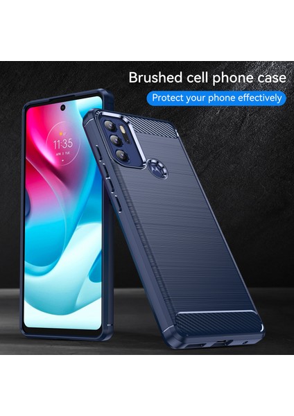 1.8mm Isı Dağılımı Karbon Fiber Doku Fırçalanmış Yüzey Süper Esnek Tpu Kılıf Telefon Kılıfı Motorola Moto G60S-MAVI (Yurt Dışından) fırsatları