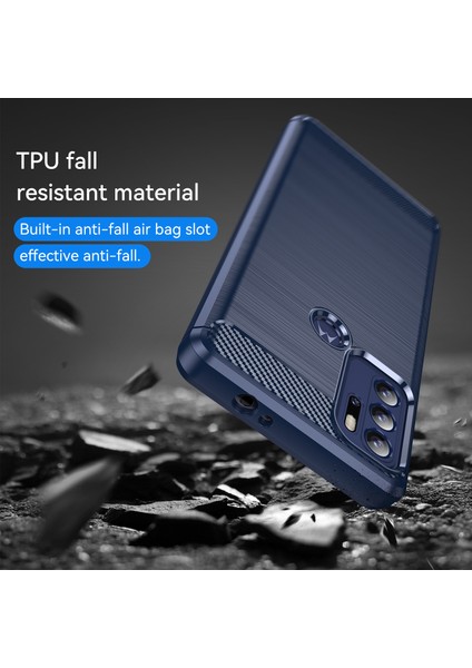 1.8mm Isı Dağılımı Karbon Fiber Doku Fırçalanmış Yüzey Süper Esnek Tpu Kılıf Telefon Kılıfı Motorola Moto G60S-MAVI (Yurt Dışından) indirimleri