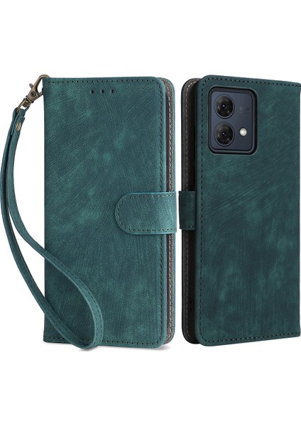 Motorola Moto G84 5g Kılıf Rfıd Engelleme Cüzdanı Düşmeye Karşı Telefon Kılıfı Askılı-Yeşil (Yurt Dışından)