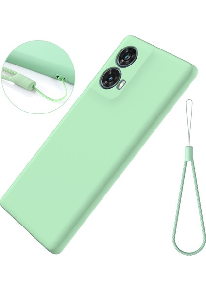 Motorola Moto G85 5G/S50 Neo 5g Kılıf Bilek Kayışlı Sıvı Silikon Telefon Kılıfı-Yeşil (Yurt Dışından) fiyatları