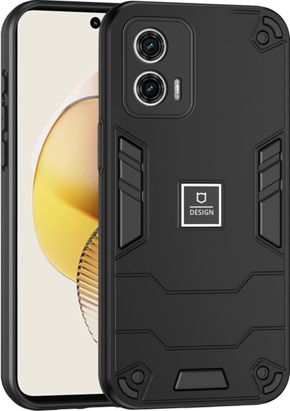 Motorola Moto G73 5g Kılıf 2'si 1 Arada Sağlam Sert Pc Yumuşak Tpu Telefon Kılıfı-Siyah (Yurt Dışından)
