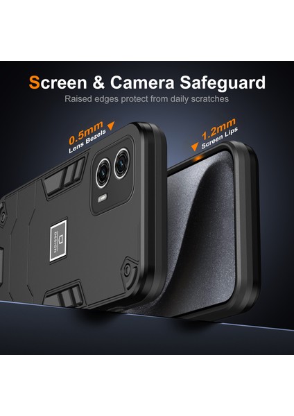 Motorola Moto G73 5g Kılıf 2'si 1 Arada Sağlam Sert Pc Yumuşak Tpu Telefon Kılıfı-Siyah (Yurt Dışından) fiyatları