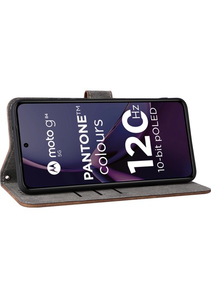 Motorola Moto G84 5g Kılıf Rfıd Engelleme Cüzdanı Düşmeye Karşı Telefon Kılıfı Kayışlı-Kahverengi (Yurt Dışından) fırsatları