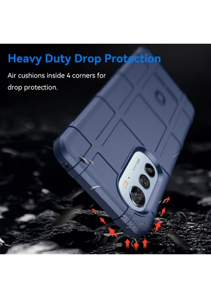 Motorola Edge (2022)5G Grid Kaymaz Aşınmaya Karşı Dayanıklı Kare Telefon Kılıfı Kalınlaştırılmış Tpu Şok Emici Koruyucu-Mavi (Yurt Dışından) fırsatları