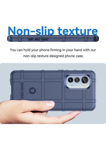 Motorola Edge (2022)5G Grid Kaymaz Aşınmaya Karşı Dayanıklı Kare Telefon Kılıfı Kalınlaştırılmış Tpu Şok Emici Koruyucu-Mavi (Yurt Dışından) indirimleri