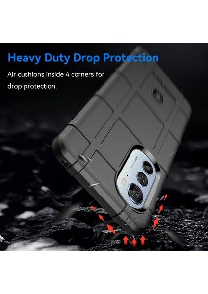 Motorola Edge (2022)5G Grid Kaymaz Aşınmaya Karşı Dayanıklı Kare Telefon Kılıfı Kalınlaştırılmış Tpu Şok Emici Koruyucu-Siyah (Yurt Dışından) fırsatları