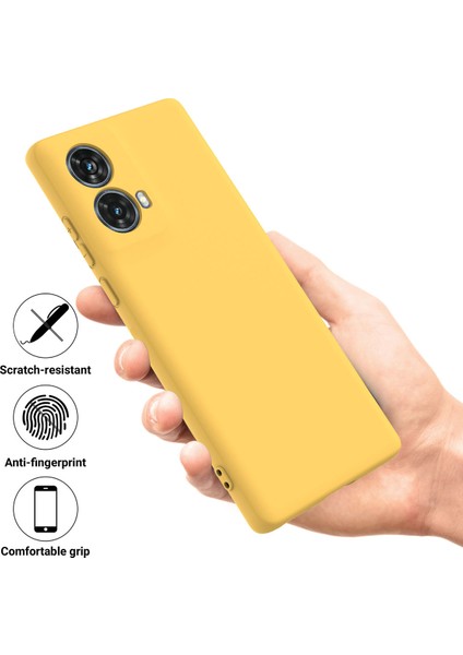 Motorola Moto G85 5G/S50 Neo 5g Kılıf Bilek Kayışlı Sıvı Silikon Telefon Kılıfı-Sarı (Yurt Dışından) modelleri