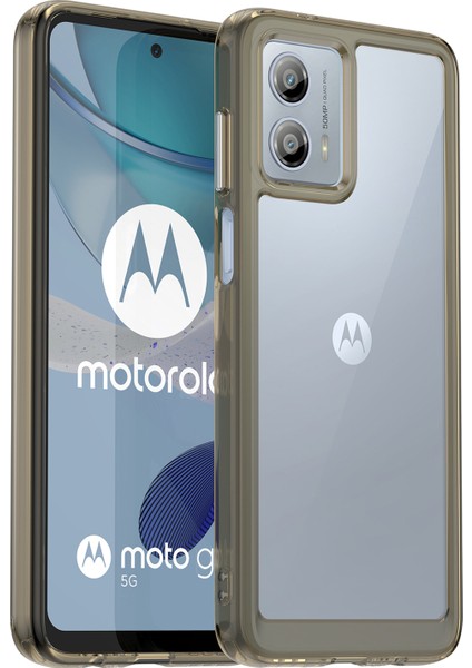 Motorola Moto G53 5g Cep Telefonu Kılıfı Çizilmez Tpu + Akrilik Telefon Kılıfı - Şeffaf Gri (Yurt Dışından)