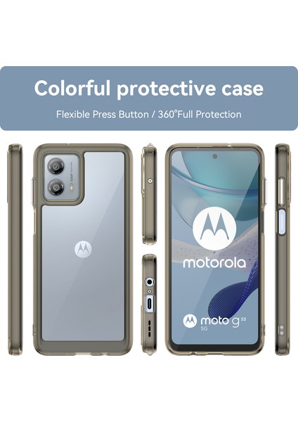 Motorola Moto G53 5g Cep Telefonu Kılıfı Çizilmez Tpu + Akrilik Telefon Kılıfı - Şeffaf Gri (Yurt Dışından) fiyatları