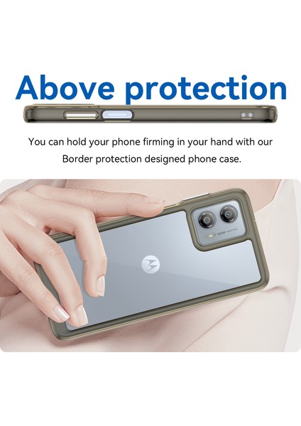 Motorola Moto G53 5g Cep Telefonu Kılıfı Çizilmez Tpu + Akrilik Telefon Kılıfı - Şeffaf Gri (Yurt Dışından) fırsatları