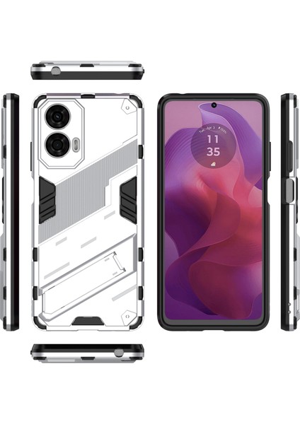 Motorola Moto G24 4g Kılıf Pc+Tpu Darbeye Dayanıklı Telefon Kılıfı Kickstand Ile-Beyaz (Yurt Dışından) indirimleri