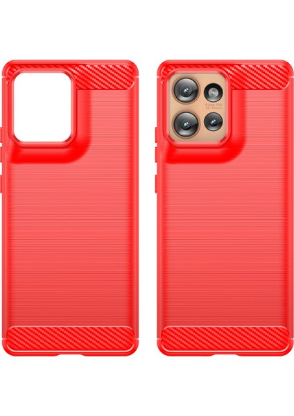 Motorola Edge 50 5g Kılıf Karbon Fiber Doku Tpu Fırçalanmış Telefon Kılıfı-Kırmızı (Yurt Dışından) modelleri