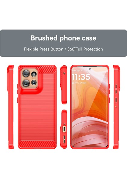 Motorola Edge 50 5g Kılıf Karbon Fiber Doku Tpu Fırçalanmış Telefon Kılıfı-Kırmızı (Yurt Dışından) fırsatları