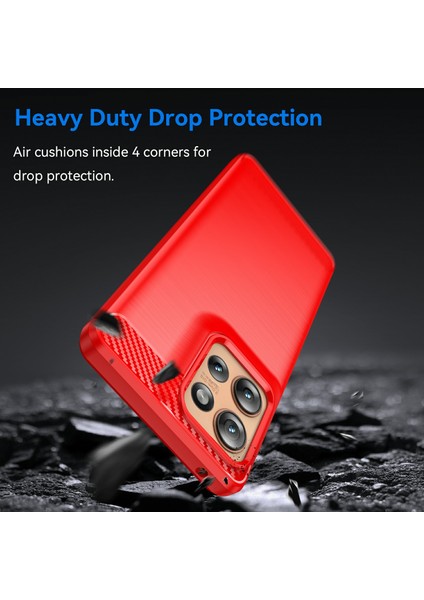 Motorola Edge 50 5g Kılıf Karbon Fiber Doku Tpu Fırçalanmış Telefon Kılıfı-Kırmızı (Yurt Dışından) indirimleri