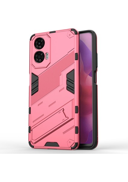 Motorola Moto G24 4g Kılıf Pc+Tpu Darbeye Dayanıklı Telefon Kılıfı Kickstand Ile-Gül (Yurt Dışından)