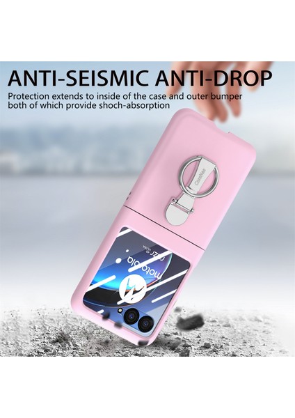 Motorola Razr 40 Ultra 5g Kılıf Halka Kickstand Pc Telefon Kılıfı Temperli Cam Arka Ekran Filmi-Pembe (Yurt Dışından) indirimleri