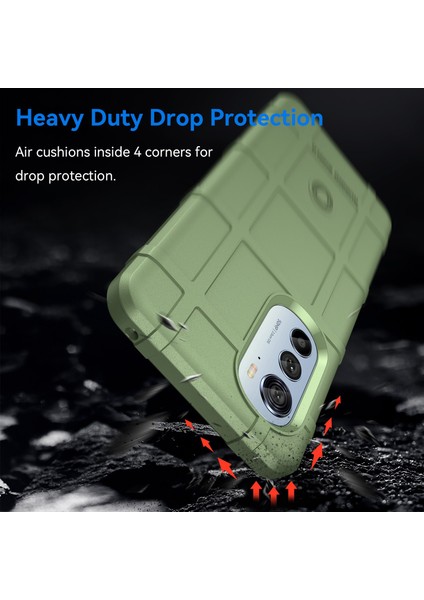 Motorola Edge (2022)5G Grid Kaymaz Aşınmaya Karşı Dayanıklı Kare Telefon Kılıfı Kalınlaştırılmış Tpu Şok Emici Koruyucu-Yeşil (Yurt Dışından) fırsatları