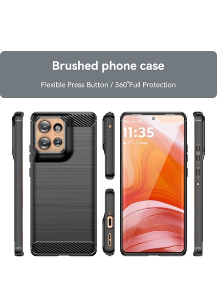 Motorola Edge 50 5g Kılıf Karbon Fiber Doku Tpu Fırçalanmış Telefon Kılıfı-Siyah (Yurt Dışından) fırsatları