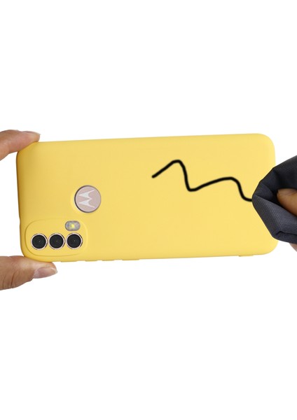 Motorola Moto E20/E30/E40 Sıvı Silikon Koruyucu Kılıf Çizilmez Ince Telefon Kılıfı Kayışlı-Sarı (Yurt Dışından) indirimleri