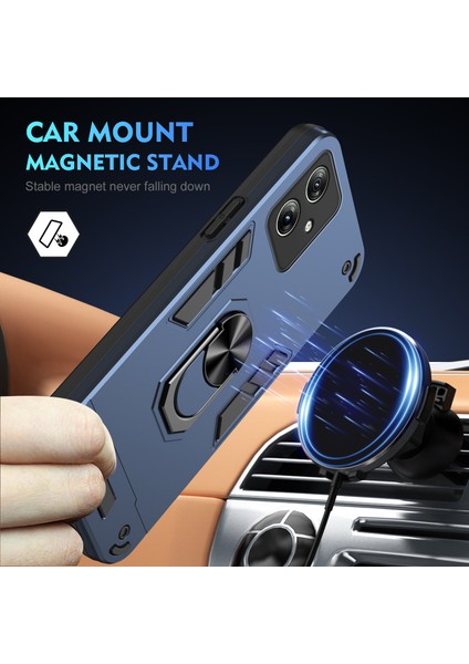 Motorola Moto G54 5g Kickstand Kılıfı Pc+Tpu Telefon Kılıfı Manyetik Araç Tutucu-Mavi (Yurt Dışından) modelleri