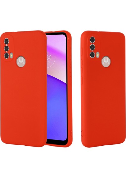 Motorola Moto E20/E30/E40 Sıvı Silikon Koruyucu Kılıf Çizilmez Ince Telefon Kılıfı Kayışlı-Kırmızı (Yurt Dışından) fiyatları