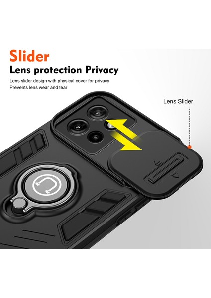 Motorola Edge 50 Neo 5g/moto S50 5g/thinkphone 25 5g Pc+Tpu Telefon Kılıfı Sürgülü Camshield Kickstand-Siyah (Yurt Dışından) fiyatları