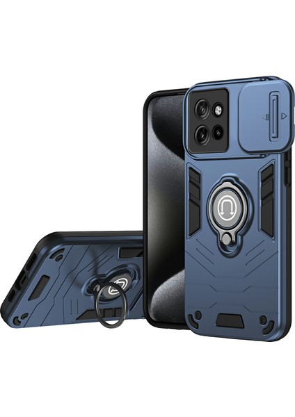 Motorola Edge 50 Neo 5g/moto S50 5g/thinkphone 25 5g Pc+Tpu Telefon Kılıfı Sürgülü Camshield Kickstand-Mavi (Yurt Dışından)