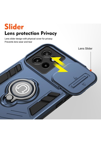 Motorola Edge 50 Neo 5g/moto S50 5g/thinkphone 25 5g Pc+Tpu Telefon Kılıfı Sürgülü Camshield Kickstand-Mavi (Yurt Dışından) fiyatları