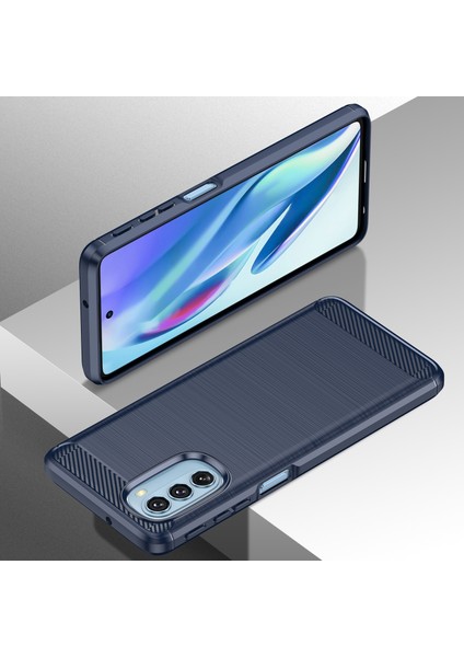 1.8mm Karbon Fiber Fırçalanmış Tasarım Yumuşak Tpu Düşmeye Karşı Telefon Koruyucu Kılıf Kapağı Motorola Moto G51 5g-Mavi (Yurt Dışından) fiyatları