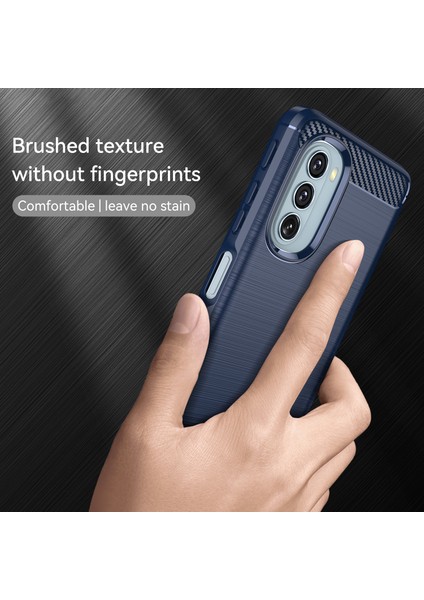 1.8mm Karbon Fiber Fırçalanmış Tasarım Yumuşak Tpu Düşmeye Karşı Telefon Koruyucu Kılıf Kapağı Motorola Moto G51 5g-Mavi (Yurt Dışından) fırsatları