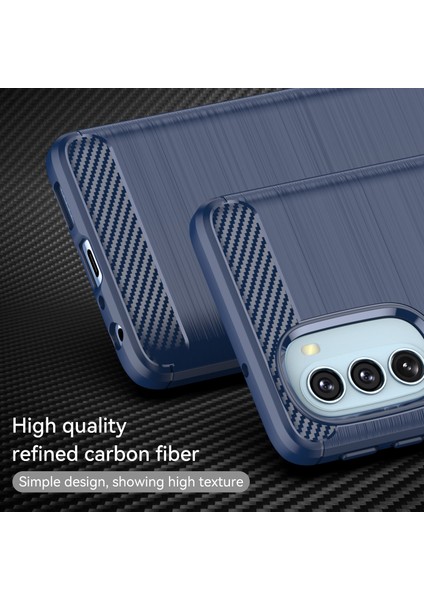 1.8mm Karbon Fiber Fırçalanmış Tasarım Yumuşak Tpu Düşmeye Karşı Telefon Koruyucu Kılıf Kapağı Motorola Moto G51 5g-Mavi (Yurt Dışından) indirimleri