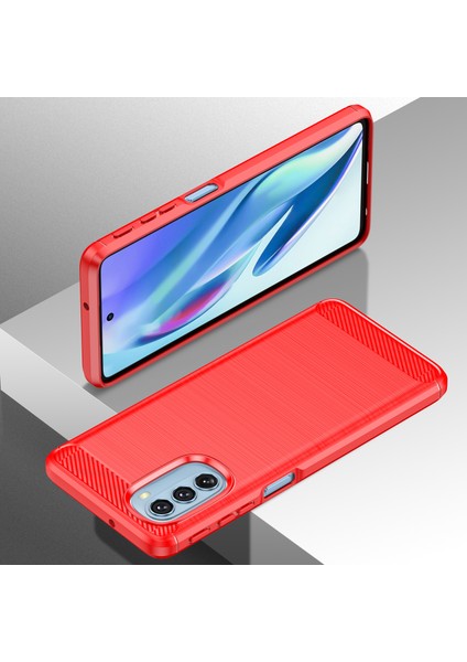 1.8mm Karbon Fiber Fırçalanmış Tasarım Yumuşak Tpu Düşmeye Karşı Telefon Koruyucu Kılıf Kapağı Motorola Moto G51 5g-Kırmızı (Yurt Dışından) fiyatları