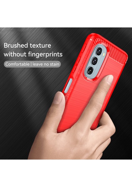 1.8mm Karbon Fiber Fırçalanmış Tasarım Yumuşak Tpu Düşmeye Karşı Telefon Koruyucu Kılıf Kapağı Motorola Moto G51 5g-Kırmızı (Yurt Dışından) fırsatları