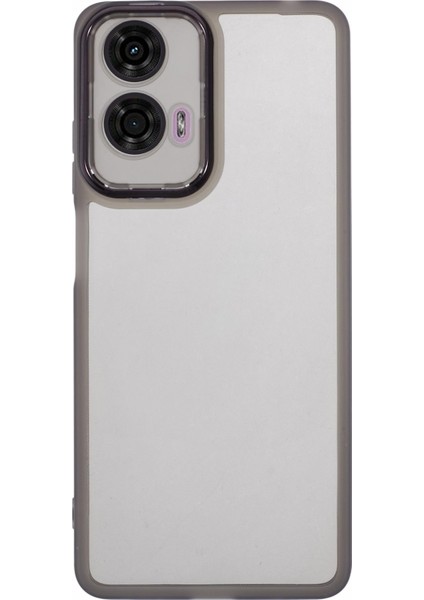 Dksm Serisi Motorola Moto G24 4g Kılıf Elektrokaplama Kamera Çerçevesi Tpu Telefon Kılıfı-Şeffaf Siyah (Yurt Dışından)