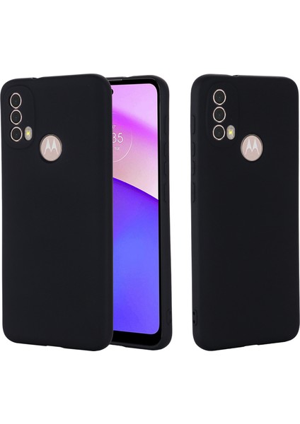 Motorola Moto E20/E30/E40 Sıvı Silikon Koruyucu Kılıf Çizilmez Ince Telefon Kılıfı Kayışlı-Siyah (Yurt Dışından) fiyatları