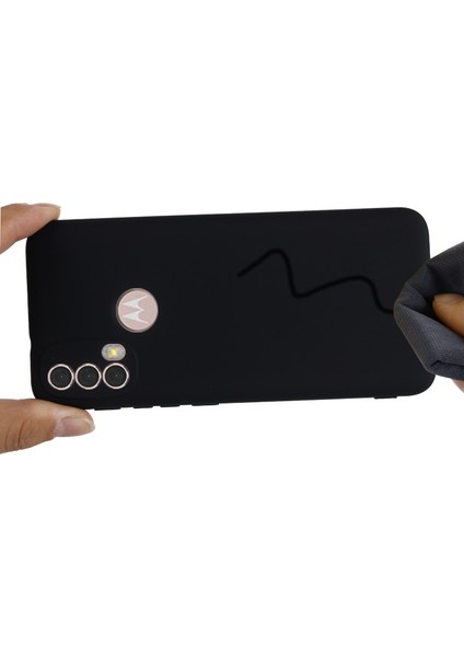 Motorola Moto E20/E30/E40 Sıvı Silikon Koruyucu Kılıf Çizilmez Ince Telefon Kılıfı Kayışlı-Siyah (Yurt Dışından) indirimleri