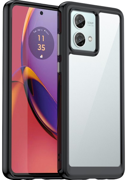 Motorola Moto G84 5g Kılıf Tpu+Akrilik Koruyucu Telefon Kılıfı-Siyah (Yurt Dışından)