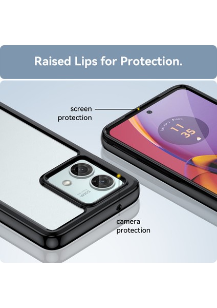Motorola Moto G84 5g Kılıf Tpu+Akrilik Koruyucu Telefon Kılıfı-Siyah (Yurt Dışından) fiyatları