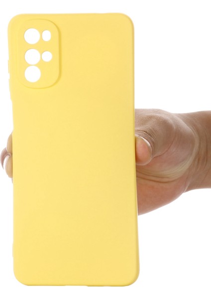 Motorola Moto G22/MOTO E32S 4g Sıvı Silikon Kılıf Yumuşak Çizilmez Mikrofiber Astar Darbeye Dayanıklı Koruyucu Kılıf Kayışlı-Sarı (Yurt Dışından) fırsatları