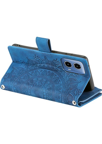 Motorola Moto G45 5G/G34 5g Pu Deri Kapaklı Kapaklı Telefon Kılıfı Kart Yuvalı-Mavi (Yurt Dışından) fırsatları