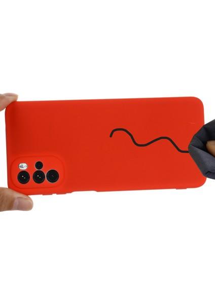 Motorola Moto G22/MOTO E32S 4g Sıvı Silikon Kılıf Yumuşak Çizilmez Mikrofiber Astar Darbeye Dayanıklı Koruyucu Kılıf Kayışlı-Kırmızı (Yurt Dışından) modelleri