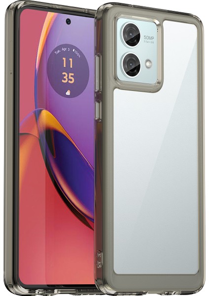 Motorola Moto G84 5g Kılıf Tpu+Akrilik Koruyucu Telefon Kılıfı-Şeffaf Gri (Yurt Dışından)