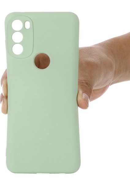 Motorola Moto G71 5g Sıvı Silikon Kılıf Yumuşak Mikrofiber Astar Darbeye Dayanıklı Düşme Koruma Kılıfı Kayışlı-Yeşil (Yurt Dışından) fırsatları