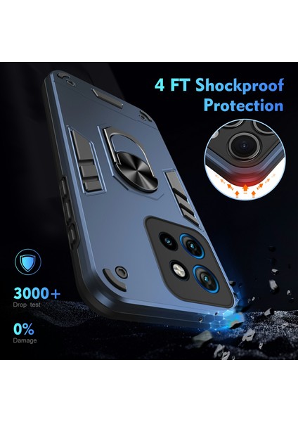 Motorola Edge 50 Neo 5g/moto S50 5g/thinkphone 25 5g Kılıf Pc+Tpu Drop Defend Telefon Kılıfı Halkalı Ayaklı-Mavi (Yurt Dışından) fırsatları