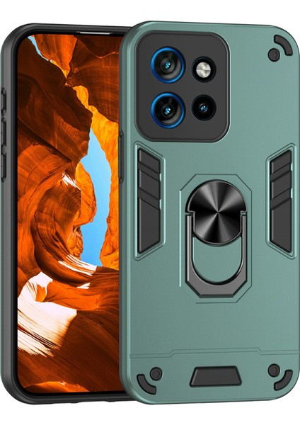 Motorola Edge 50 Neo 5g/moto S50 5g/thinkphone 25 5g Kılıf Pc+Tpu Drop Defend Telefon Kılıfı Halkalı Ayaklık-Yeşil (Yurt Dışından)