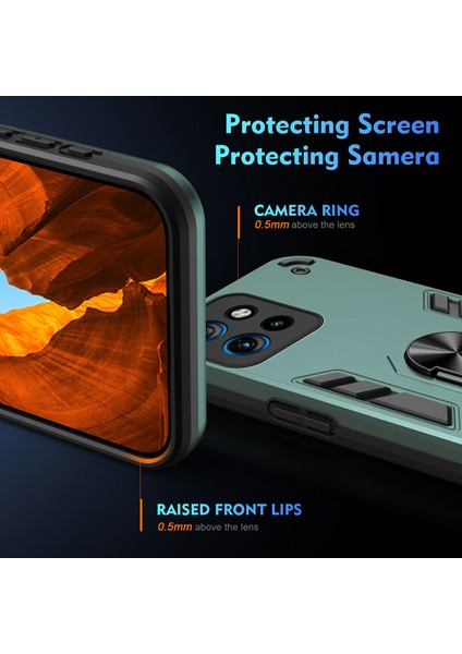 Motorola Edge 50 Neo 5g/moto S50 5g/thinkphone 25 5g Kılıf Pc+Tpu Drop Defend Telefon Kılıfı Halkalı Ayaklık-Yeşil (Yurt Dışından) modelleri