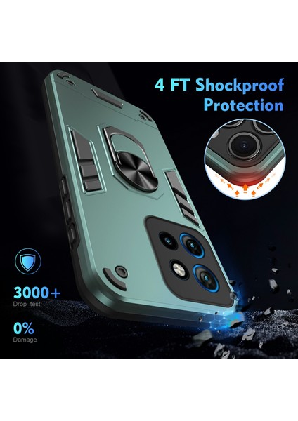Motorola Edge 50 Neo 5g/moto S50 5g/thinkphone 25 5g Kılıf Pc+Tpu Drop Defend Telefon Kılıfı Halkalı Ayaklık-Yeşil (Yurt Dışından) fırsatları