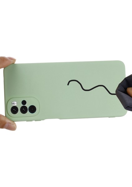 Motorola Moto G22/MOTO E32S 4g Sıvı Silikon Kılıf Yumuşak Çizilmez Mikrofiber Astar Darbeye Dayanıklı Koruyucu Kılıf Kayışlı-Yeşil (Yurt Dışından) modelleri